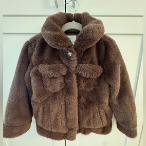 Urban Republic Plush faux fur Brown Kids  Jacket